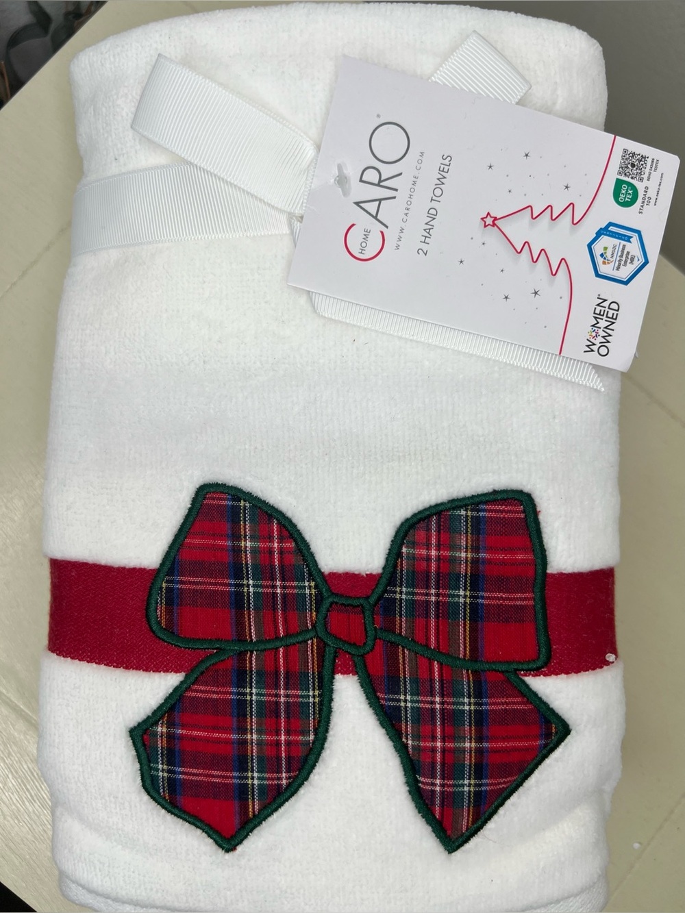 Brand New-Caro Home Christmas Hand Towels-Set of 2